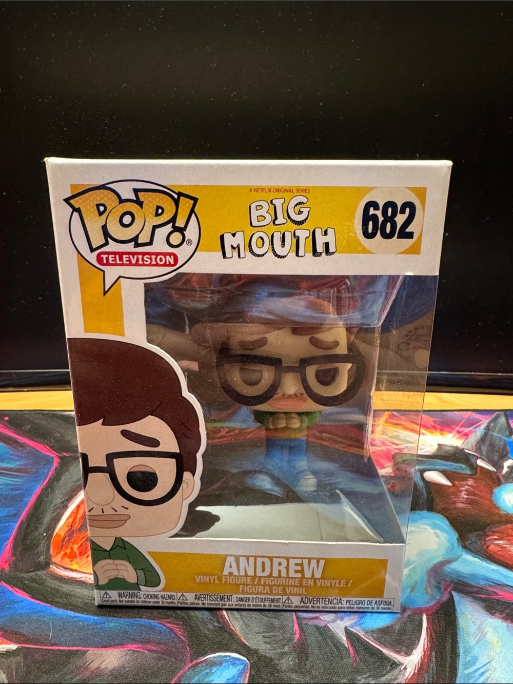 Funko Pop! Television Big Mouth Andrew Vinyl Figure - Yellow & White Box